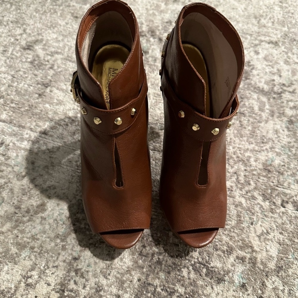 Michael Kors Brown Ankle Booties with Stiletto Heel